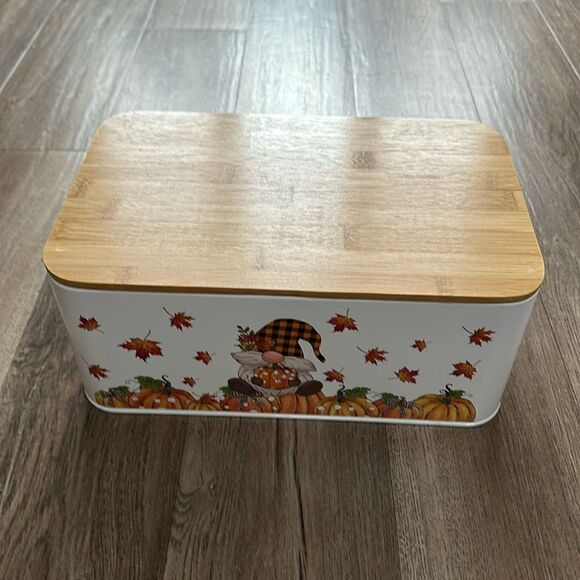 Brand New Fall Bread Box with Lid, Fall Kitchen Decor - Picture 1 of 11